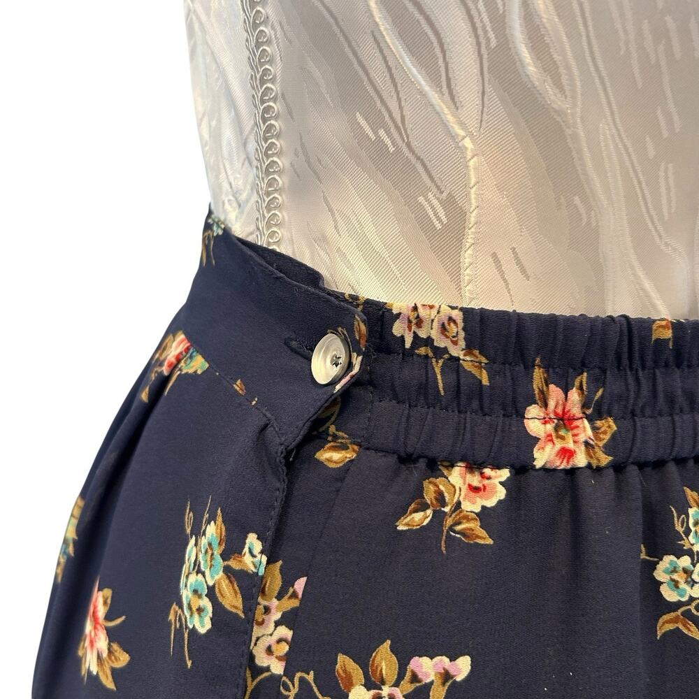 Leslie Fay Navy Floral Border Midi Skirt 16P Coastal Chic - Picture 12 of 14